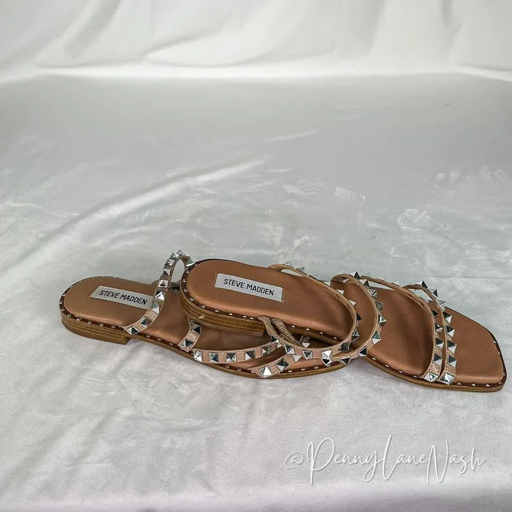 Steve Madden Skyler Studded Faux Leather Sandals Size 8.5 - Picture 6 of 7
